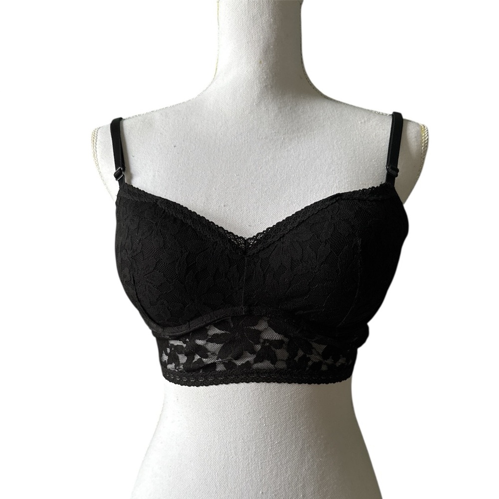 VS PINK black lace bralette push-up